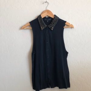 Studded Collar Urban Outfitters Button Up